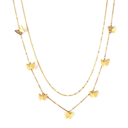 7 Butterfly Accessories Chain + Matching Chain Double Waist Chain 75+75+25cm