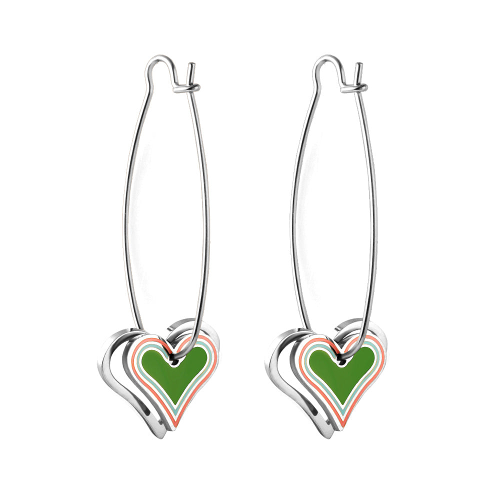 Heart-shaped Stainless Steel 18k Gold Plated Earrings for Women and kids earrings