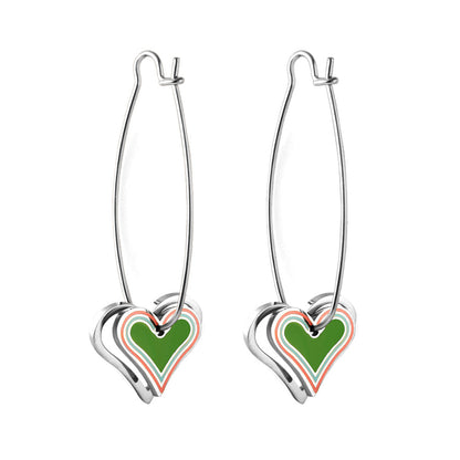 Heart-shaped Stainless Steel 18k Gold Plated Earrings for Women and kids earrings