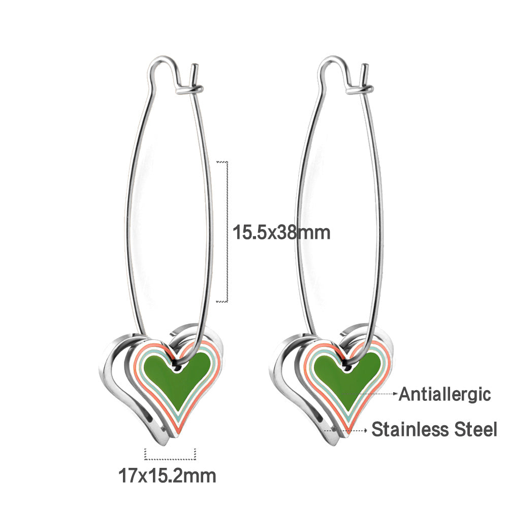 Heart-shaped Stainless Steel 18k Gold Plated Earrings for Women and kids earrings