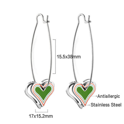 Heart-shaped Stainless Steel 18k Gold Plated Earrings for Women and kids earrings