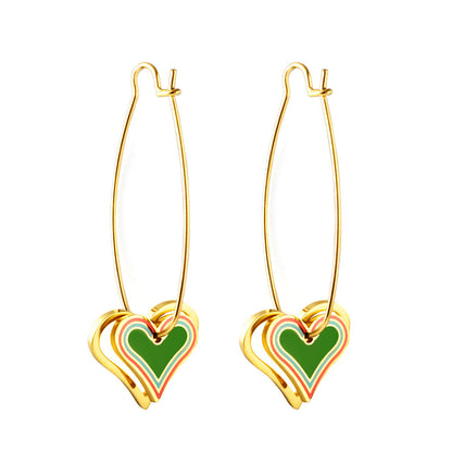 Heart-shaped Stainless Steel 18k Gold Plated Earrings for Women and kids earrings