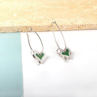 Heart-shaped Stainless Steel 18k Gold Plated Earrings for Women and kids earrings