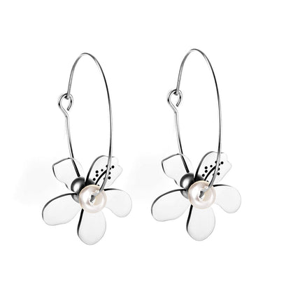 Wholesale Personalized Stainless Steel Peach Blossom Shape kids Earrings