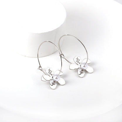 Wholesale Personalized Stainless Steel Peach Blossom Shape kids Earrings