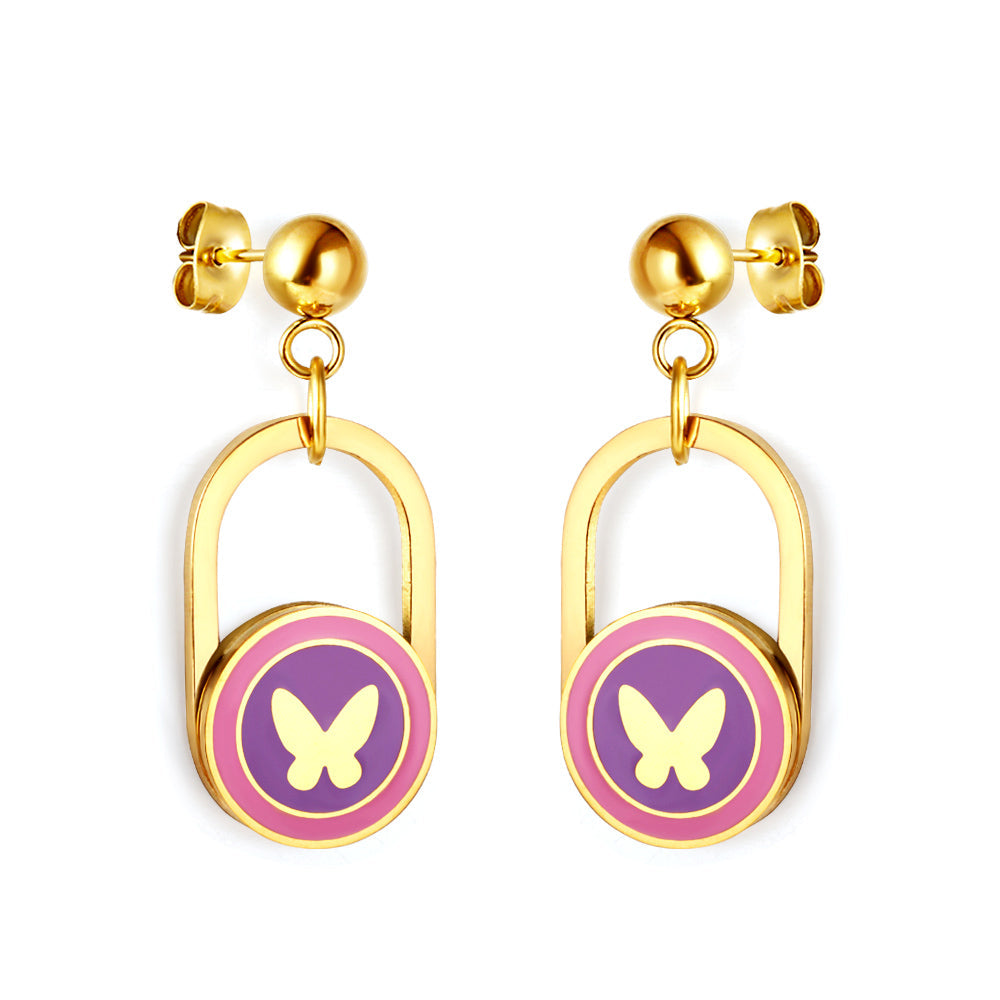 Stainless Steel Butterfly Stud Earrings girls jewelry Kids Earrings