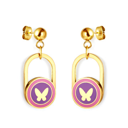 Stainless Steel Butterfly Stud Earrings girls jewelry Kids Earrings