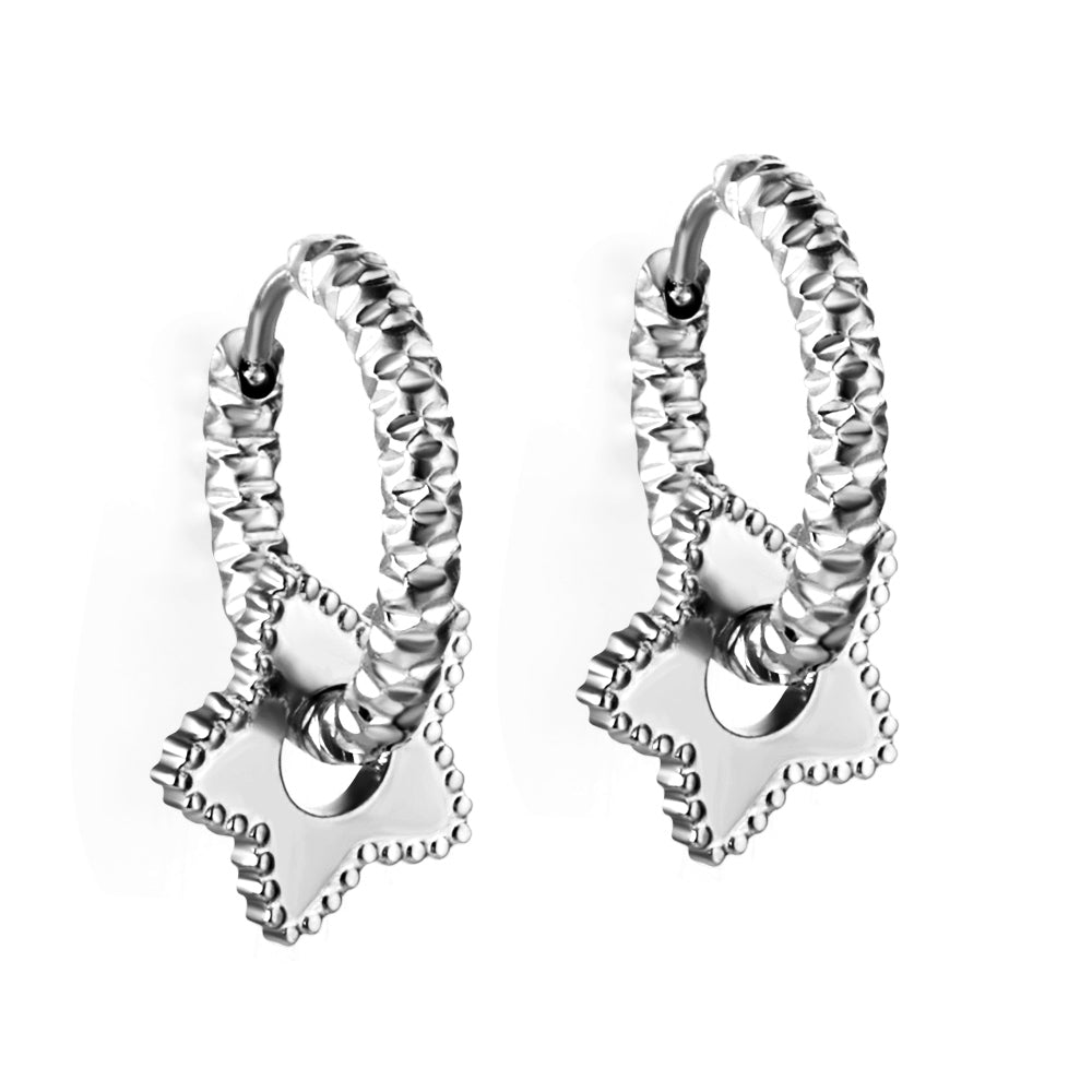 Stainless Steel Pentagram Earrings girls jewelry