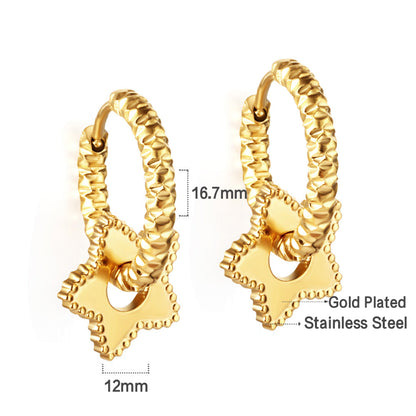 Stainless Steel Pentagram Earrings girls jewelry