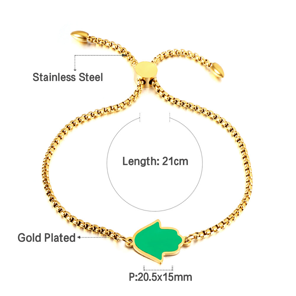 Stainless Steel Green Palm Accessory Bracelet