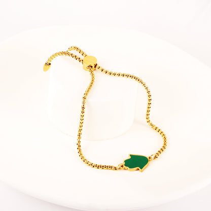 Stainless Steel Green Palm Accessory Bracelet