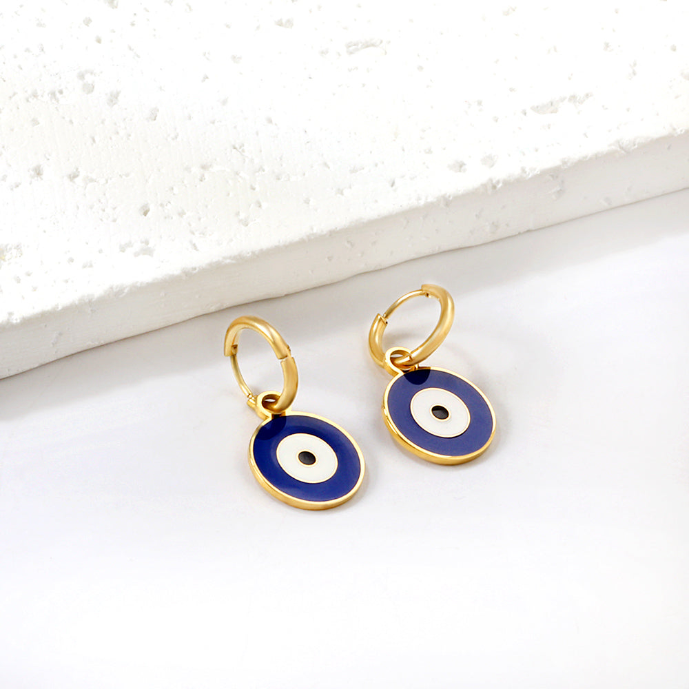 Red & Blue & Green + White Eyelet Earrings