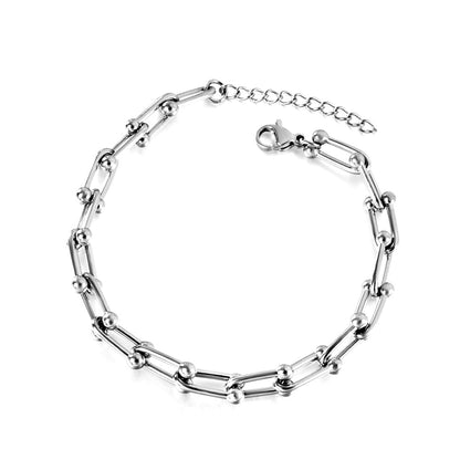 Wholesale Ason 5MM*18CM+3CM Chain Bracelets Stainless Steel for Men Women Party Gift Fashion Bangle Jewelry