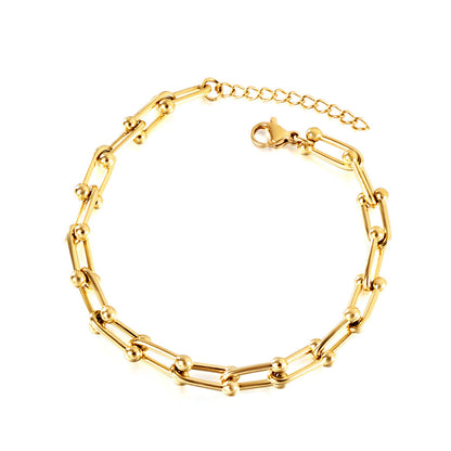 Wholesale Ason 5MM*18CM+3CM Chain Bracelets Stainless Steel for Men Women Party Gift Fashion Bangle Jewelry