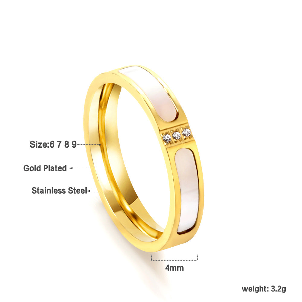 Three diamond ring niche design light luxury fashion high sense finger ring