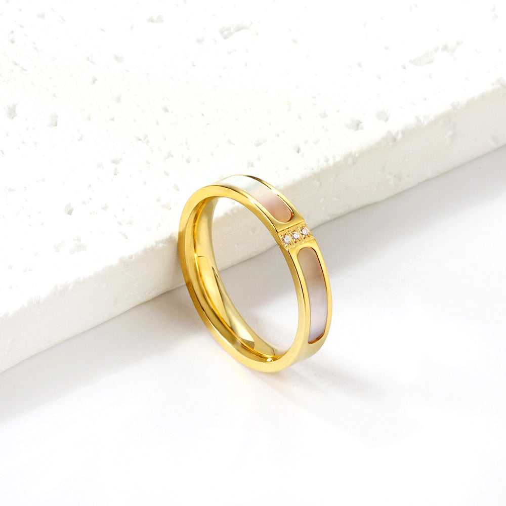 Three diamond ring niche design light luxury fashion high sense finger ring