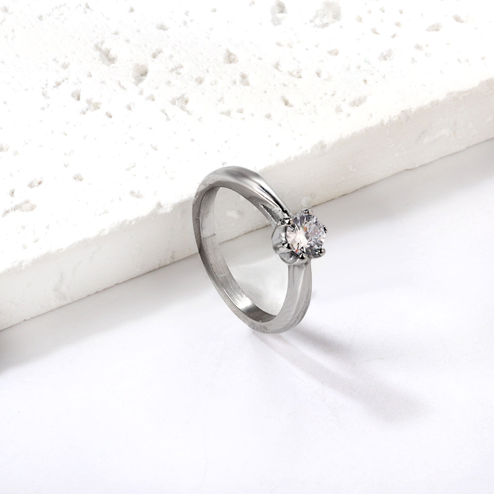 Stainless steel ring hollowed out with diamond ring manufacturers