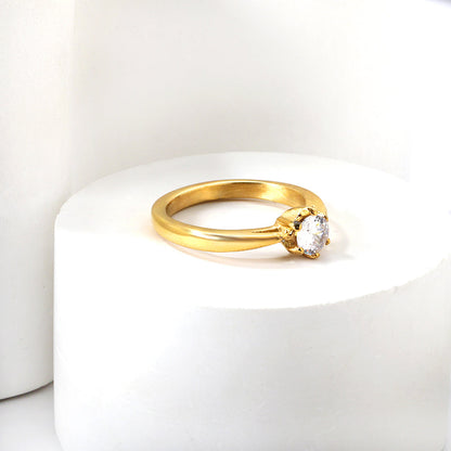 Stainless steel ring hollowed out with diamond ring manufacturers