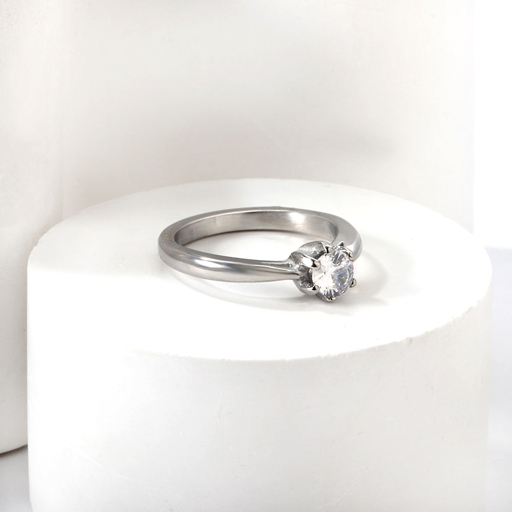 Stainless steel ring hollowed out with diamond ring manufacturers