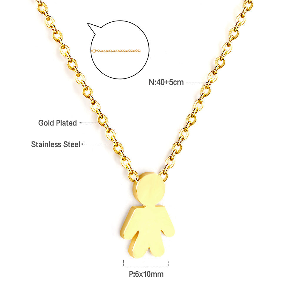 Girls Kids Jewelry Stainless Steel Boy's Accessory Necklace
