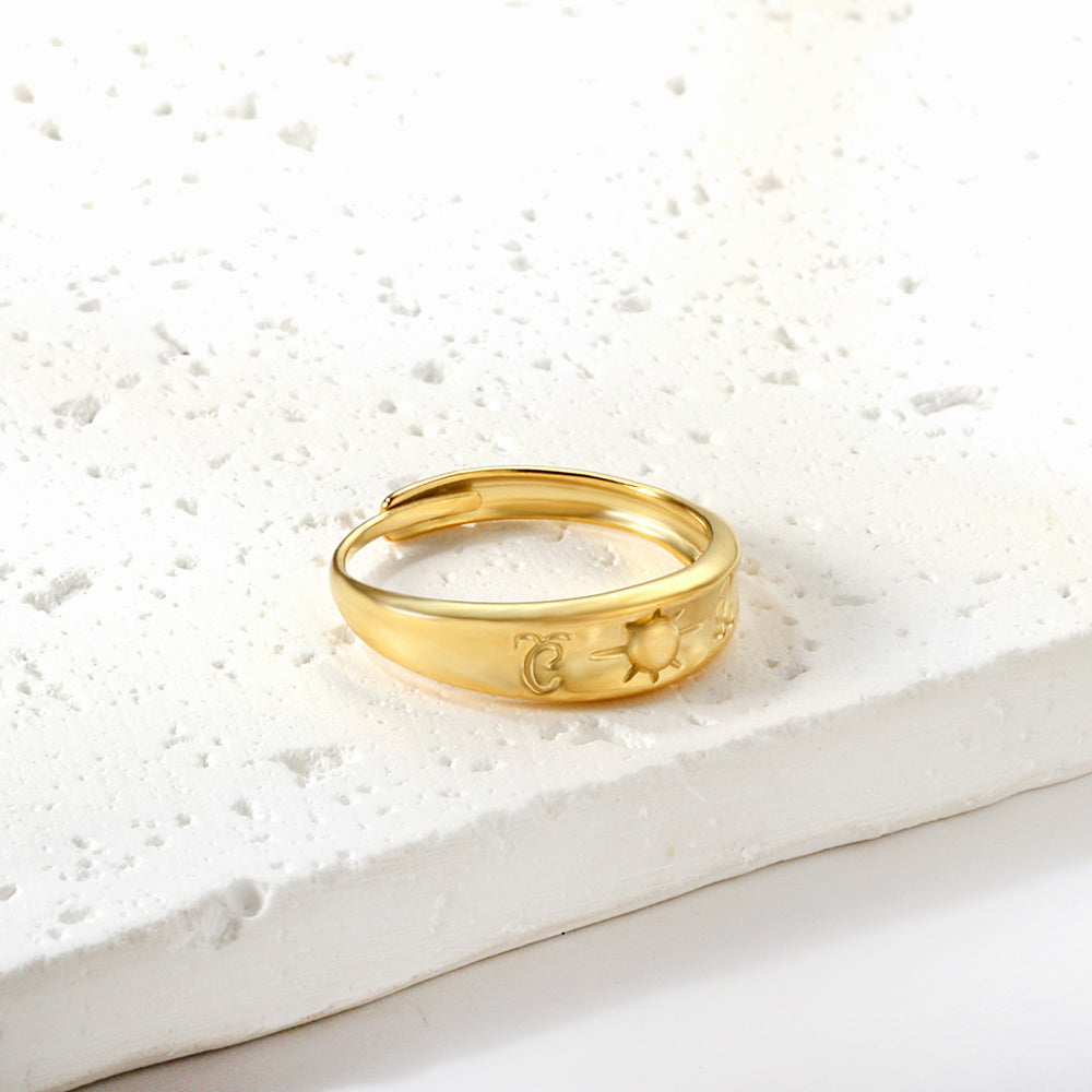 Gold Creative Small Sun Ladies Ring