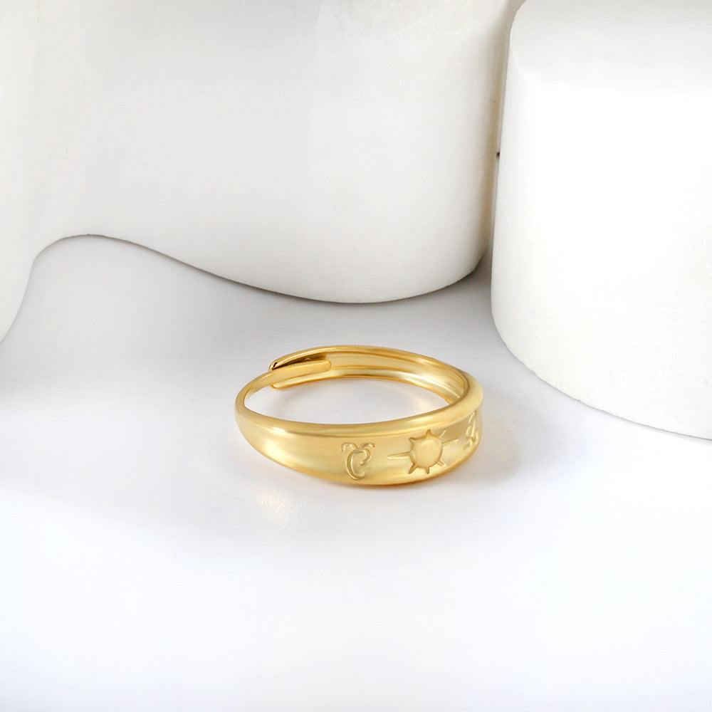 Gold Creative Small Sun Ladies Ring
