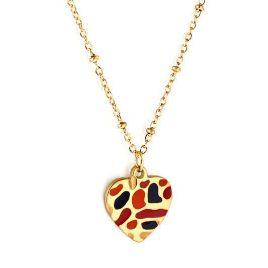 Kid Gifts Jewelry Stainless Steel Heart Bumpy Mixed Accessory Necklace