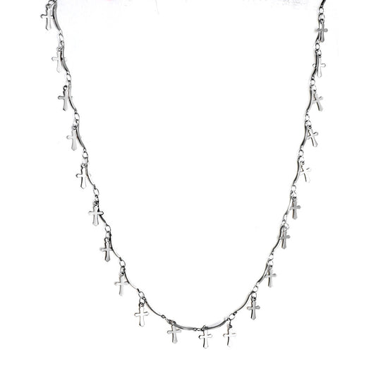 Girls Jewelry Stainless Steel 21 Cross Accessory Necklace