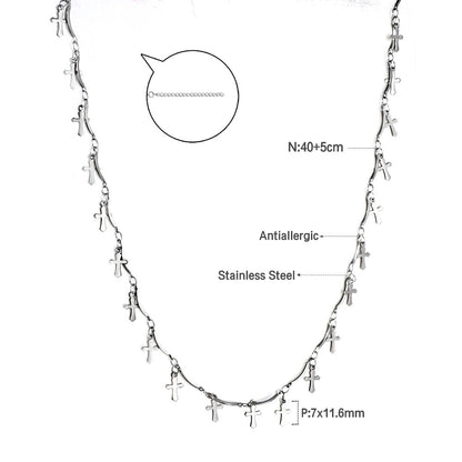 Girls Jewelry Stainless Steel 21 Cross Accessory Necklace