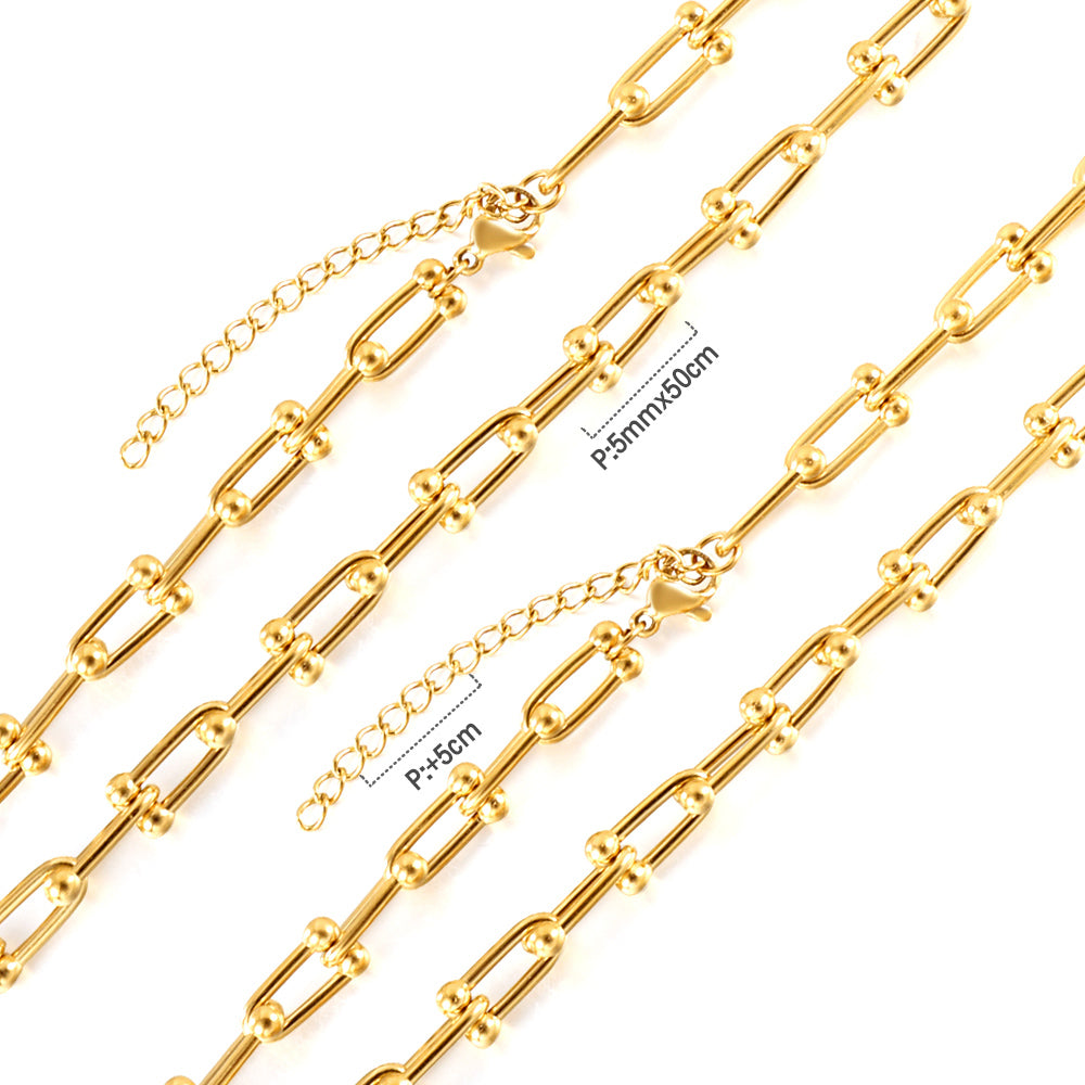 Stainless Steel 5mm Thick Clavicle Chains Heavy Fine Choker Necklaces For Woman Trendy Party Boho Jewelry Collar