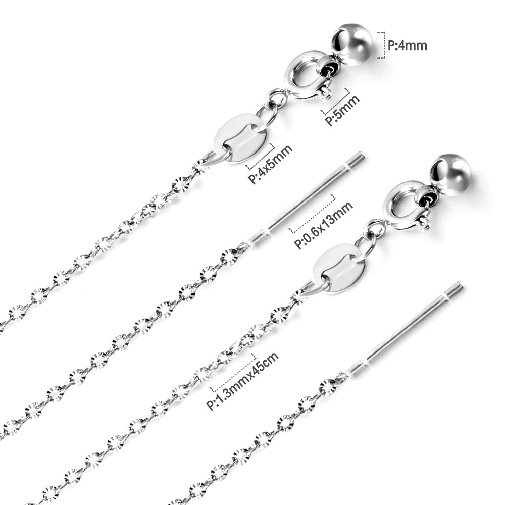 ASON 10pcs/bulk long necklace collar 1.3mm*45cm retractable connector clasp matching chain steel color & gold color stainless steel necklace wholesale