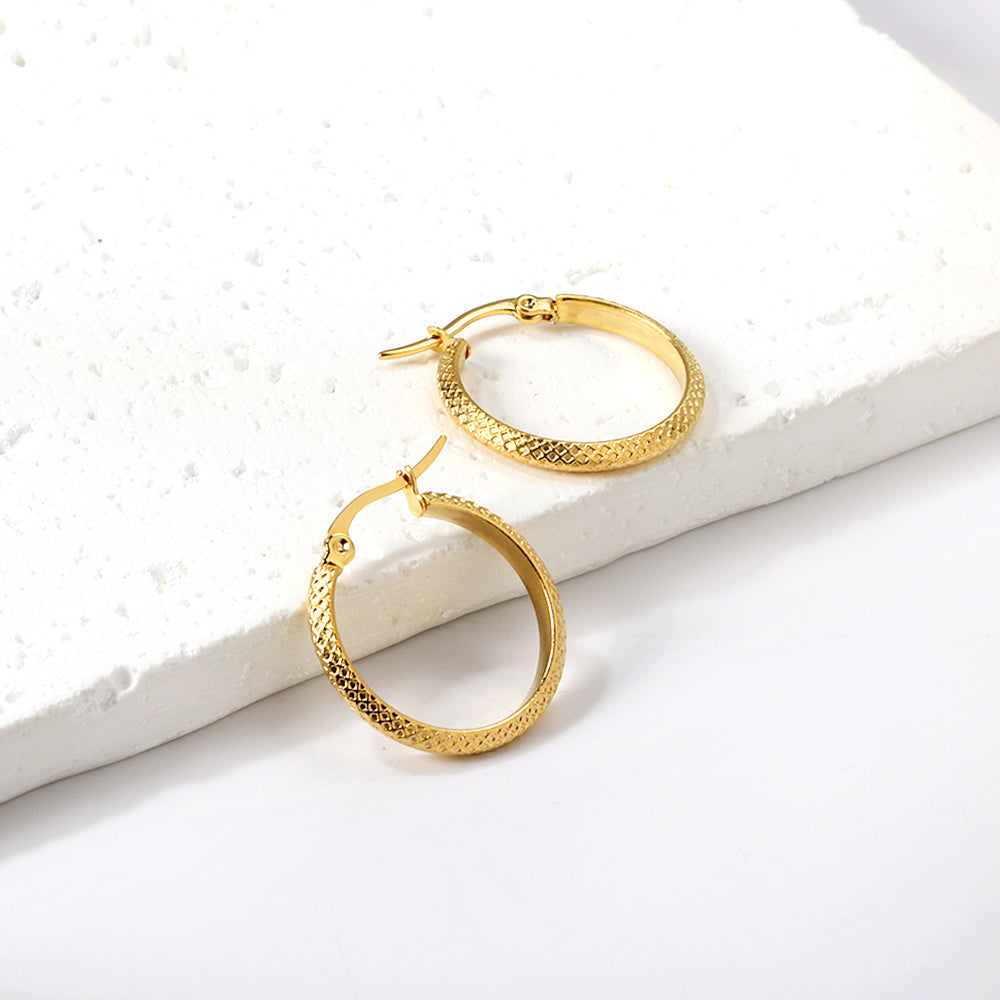 Round mesh earrings 3*23*28mm