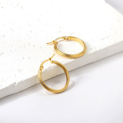 Round mesh earrings 3*23*28mm