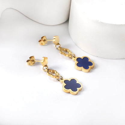 Peach Blossom + Hollow Peach Blossom + Peach Blossom Earrings with Shell Accessories