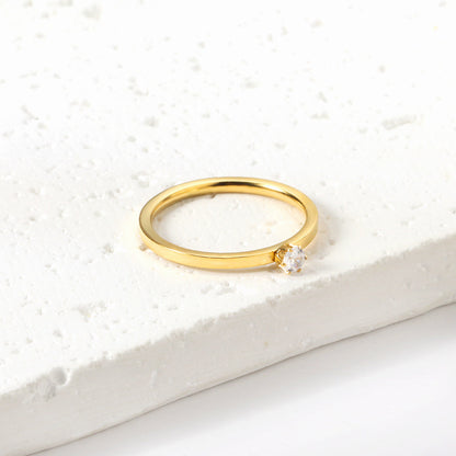 Simple plain ring with multi-color zirconia