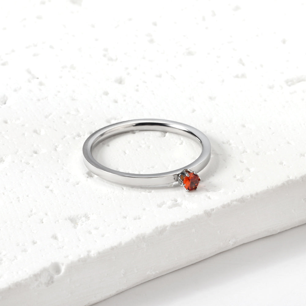 Simple plain ring with multi-color zirconia