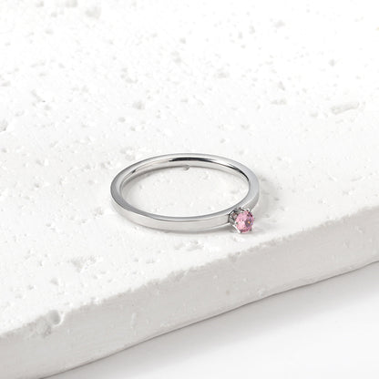 Simple plain ring with multi-color zirconia