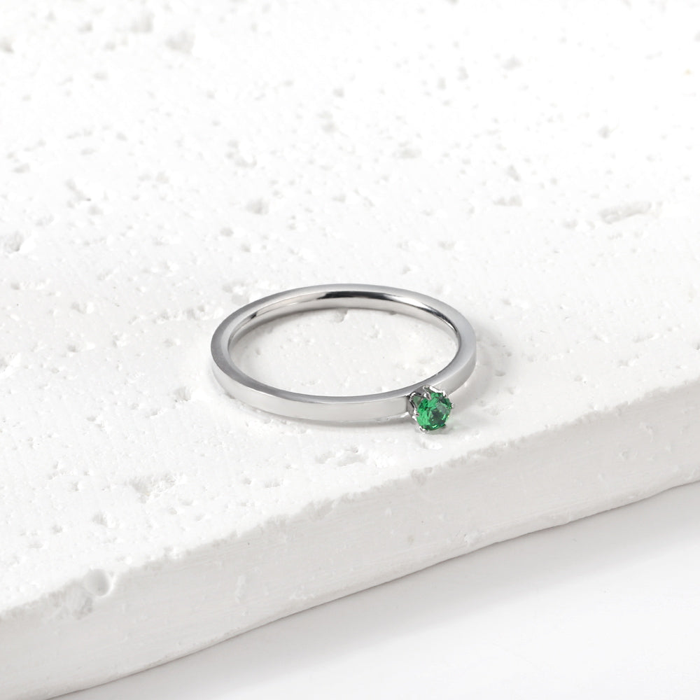 Simple plain ring with multi-color zirconia