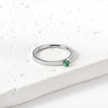 Simple plain ring with multi-color zirconia