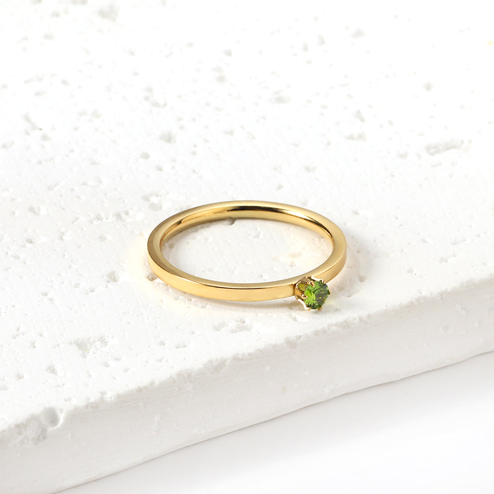 Simple plain ring with multi-color zirconia