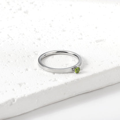 Simple plain ring with multi-color zirconia
