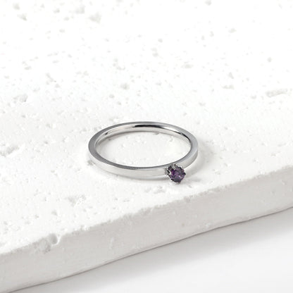 Simple plain ring with multi-color zirconia
