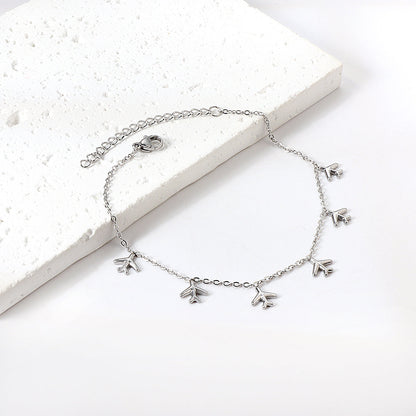6 Airplane Accessory Anklets 20+5cm Steel Golden
