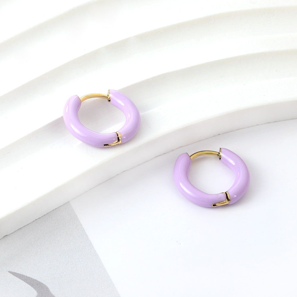 Stainless Steel New Fashion Exquisite Multi-colored Earrings