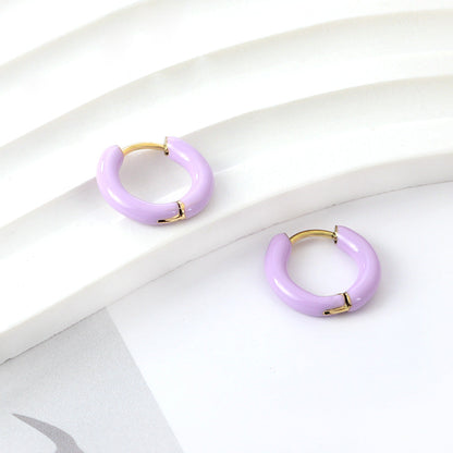 Stainless Steel New Fashion Exquisite Multi-colored Earrings