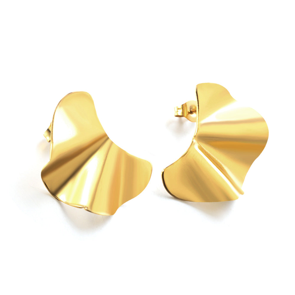 Wholesale New Fashion Stainless Steel Half-piece Alien Cutting Stud Earrings