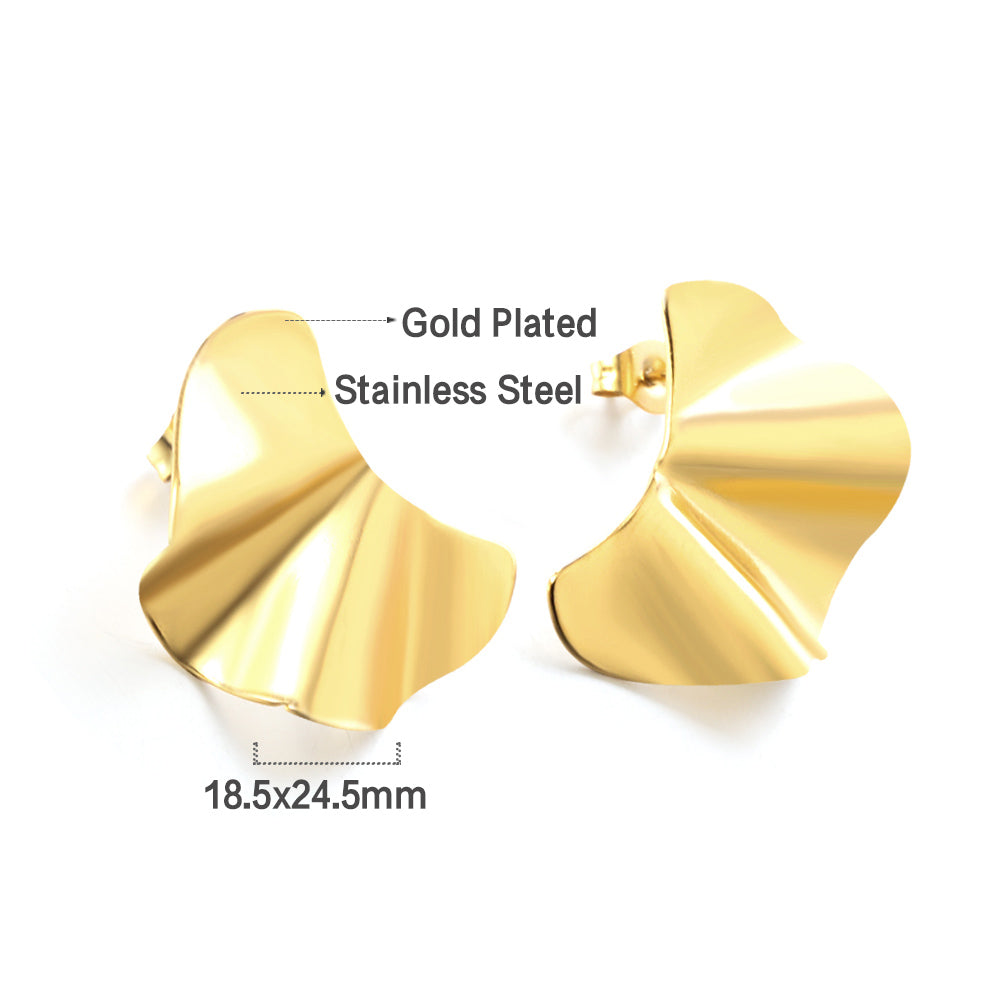Wholesale New Fashion Stainless Steel Half-piece Alien Cutting Stud Earrings