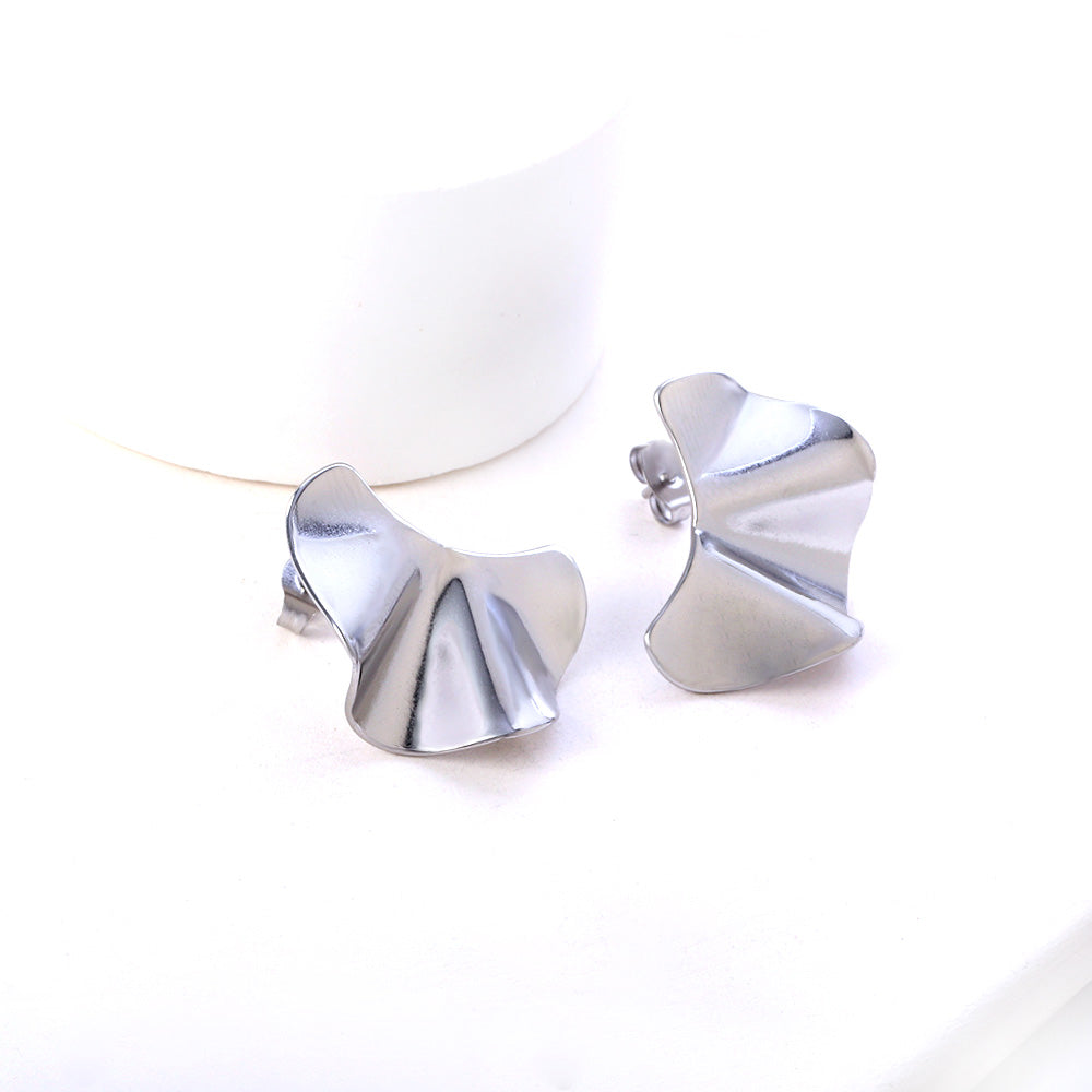Wholesale New Fashion Stainless Steel Half-piece Alien Cutting Stud Earrings