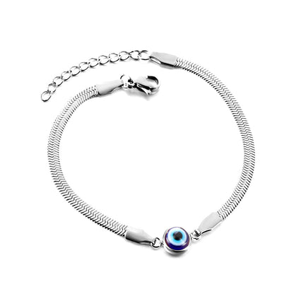 Stainless Steel Dark Blue Cat's Eye Stone Accessory Bracelet