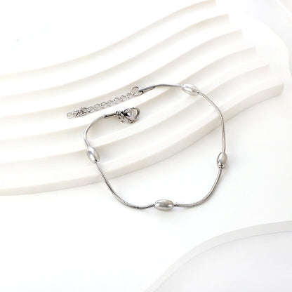 Stainless Steel 4 Oval Accessories Bracelet For Women